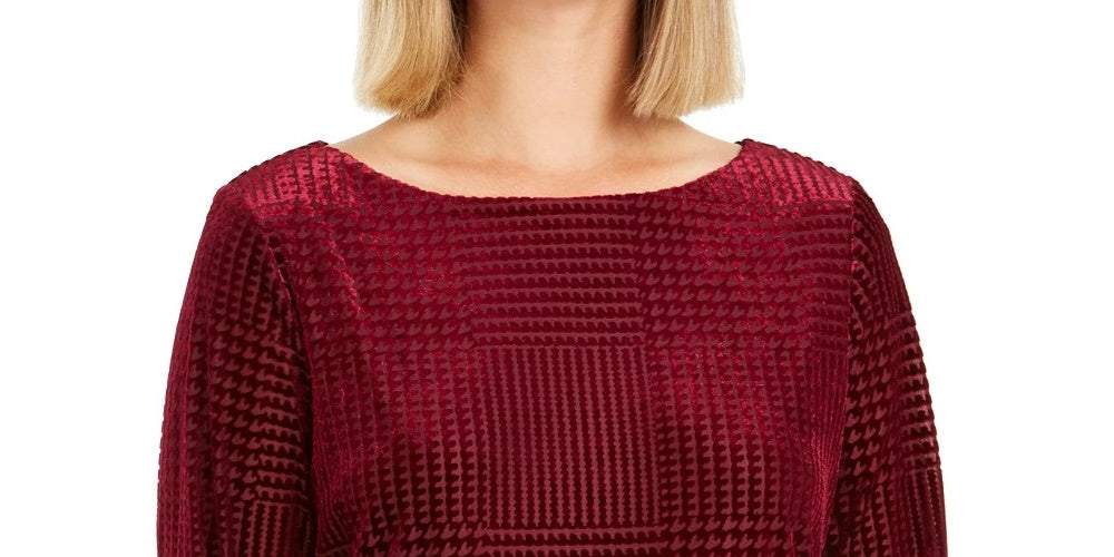 Charter Club Women's Textured Velvet Top Purple Size XX-Large