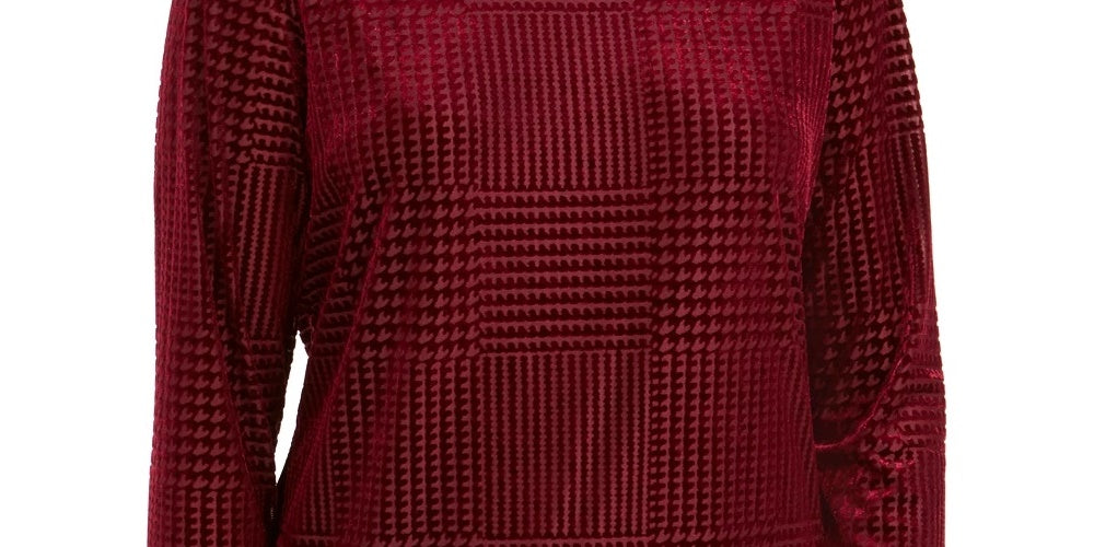 Charter Club Women's Textured Velvet Top Purple Size XX-Large