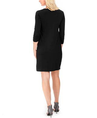 JM Collection Women's Jewel Neck Sheath Dress  Black Size Small