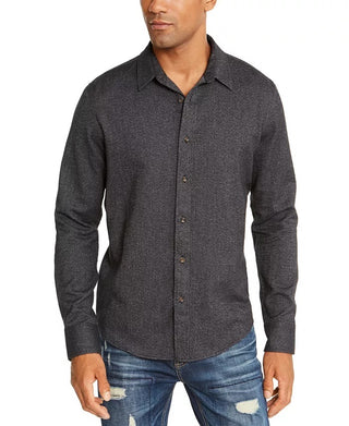 American Rag Men's Regular Fit Brushed Twill Button Down Shirt Black Size X-Small