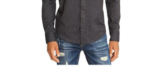 American Rag Men's Regular Fit Brushed Twill Button Down Shirt Black Size X-Small