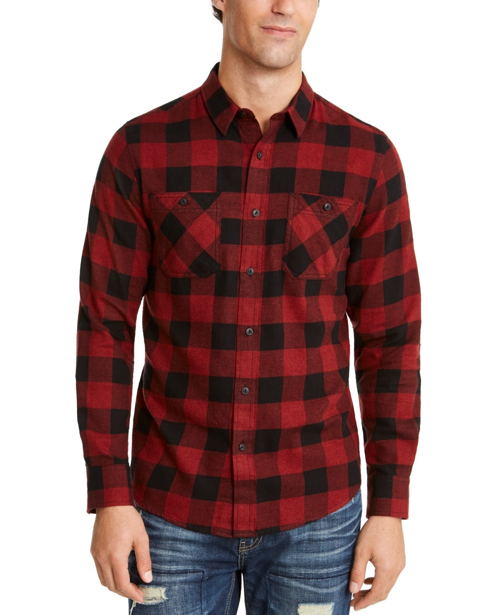 American Rag Men's Shirt Large Austin Check Longsleeve Red Size Large