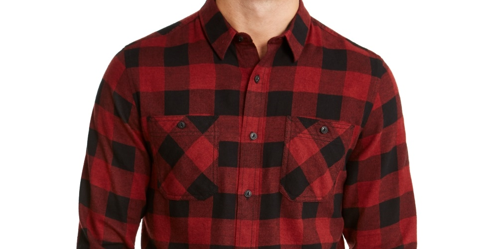 American Rag Men's Shirt Large Austin Check Longsleeve Red Size Large