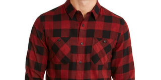 American Rag Men's Shirt Large Austin Check Longsleeve Red Size Large