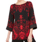 JM Collection Women's Petite Drop Shoulder Satin Tunic Black Size Petite Small