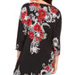 JM Collection Women's Embellished Asymmetrical Tunic Black Size Petite Small