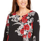 JM Collection Women's Embellished Asymmetrical Tunic Black Size Petite Small