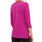 JM Women's Collection Lace-Up Grommet-Trim Top Pink Size Medium
