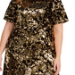 INC International Concepts Women's Plus Size Two-Tone Sequin Dress Gold Size 0X