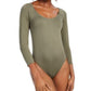 Bar III Women's Scoop Neckline Bodysuit Green Size Small