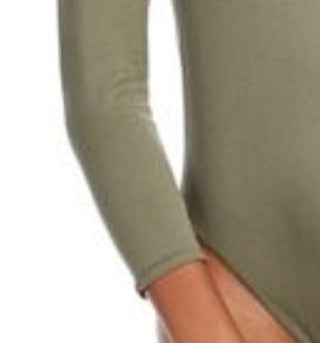 Bar III Women's Scoop Neckline Bodysuit Green Size Small