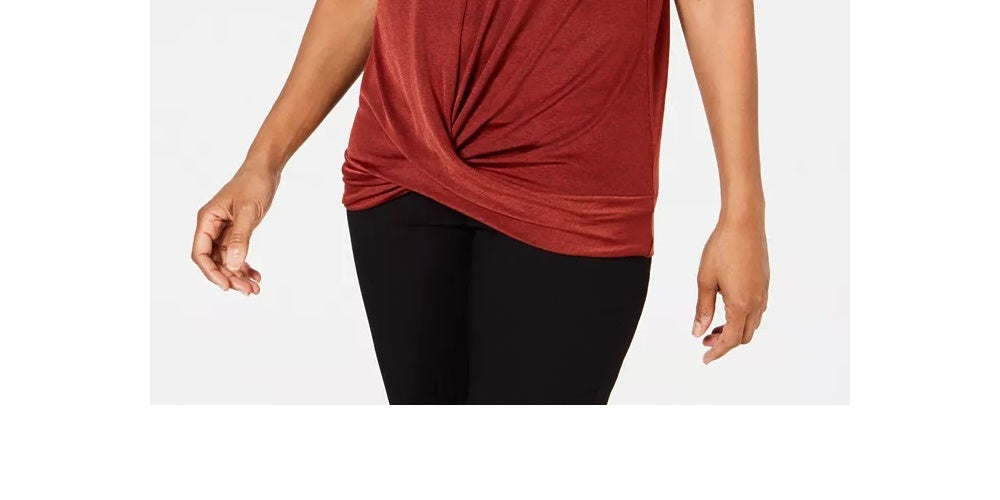 JM Collection Women's Twist Front Top Red Size Petite Small