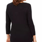 Karen Scott Women's Cotton Rhinestone-Heart Top Black Size X-Small