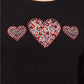 Karen Scott Women's Cotton Rhinestone-Heart Top Black Size X-Small