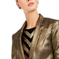 INC International Concepts Women's Metallic Blazer Gold Size Medium