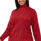 Karen Scott Women's Plus Size Fair Isle Printed Mock-Neck Top Bright Red Size 2X