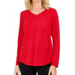 Karen Scott Women's Cotton Cable Knit Sweater Red Size X-Small