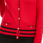 Karen Scott Women's Alexa Stripe Cardigan Red Size Petite Small-Medium