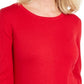 Karen Scott Women's Colorblocked-Hem Sweater Red Size Small