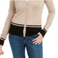 Karen Scott Women's Colorblocked Cardigan Beige Size Small