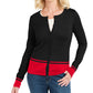 Karen Scott Women's Colorblocked Cardigan Black Size Medium