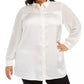 Alfani Women's Embellished Blouse White Size 3 Extra Large