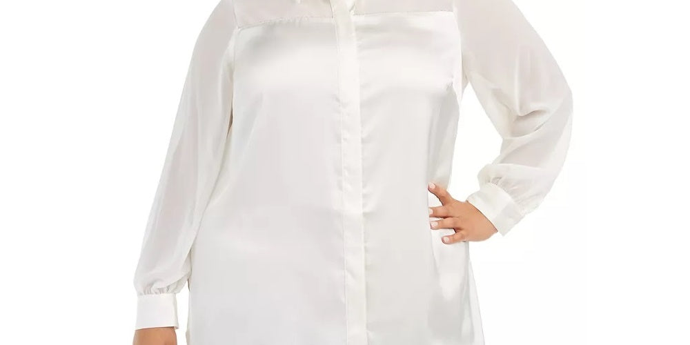 Alfani Women's Embellished Blouse White Size 3 Extra Large