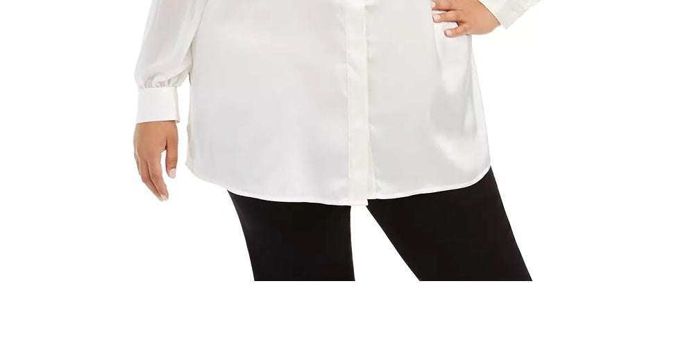 Alfani Women's Embellished Blouse White Size 3 Extra Large