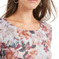 Style & Co Women's Floral-Print Top Purple Size Medium