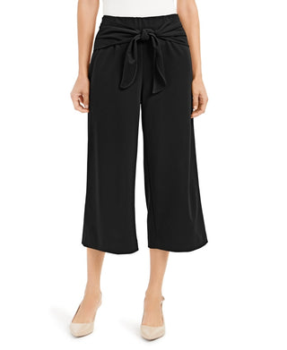 Alfani Women's Tie Front Culotte Pants Black Size 12