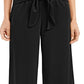 Alfani Women's Tie Front Culotte Pants Black Size 12