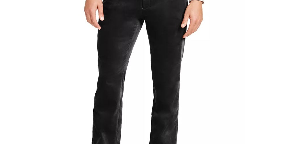 INC International Concepts Men's Big & Tall Slim-Fit Velvet Pants Black Size 46