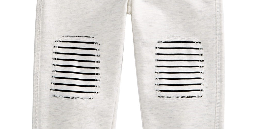 First Impressions Baby Boys Knee Patch Jogger Pants  White Size 18MOS