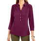 Charter Club Women's Knit Polo Shirt Purple Size X-Small
