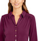 Charter Club Women's Knit Polo Shirt Purple Size X-Small