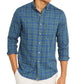 Club Room Men's Plaid Stretch Button Down Navy Size Small