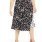 Alfani Women's Plus Size Printed Midi Skirt Black Size 24W