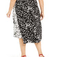 Alfani Women's Plus Size Printed Midi Skirt Black Size 24W