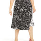 Alfani Women's Printed Midi Skirt Black Size 26W