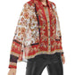 INC International Concepts Women's Scarf-Print Blouse Red Size Small
