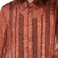INC International Concepts Women's Ruffled Snake-Embossed Top Orange Size Small