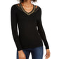 INC International Concepts Women's Studded Sweater Black Size Medium