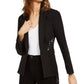 INC International Concepts Women's Lace Peplum Blazer Black Size Small