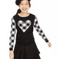 Charter Club Big Girls Buffalo Check Family Sweater  White Size X-Large