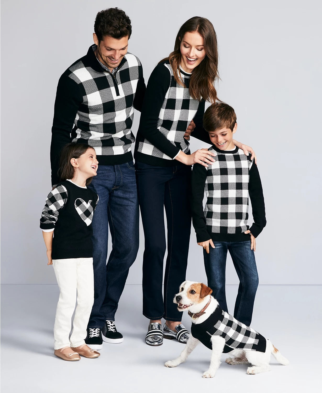 Charter Club Big Girls Buffalo Check Family Sweater  White Size X-Large