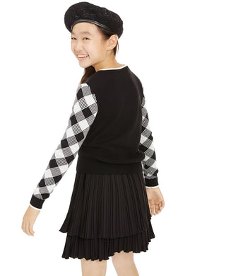 Charter Club Big Girls Buffalo Check Family Sweater  White Size X-Large