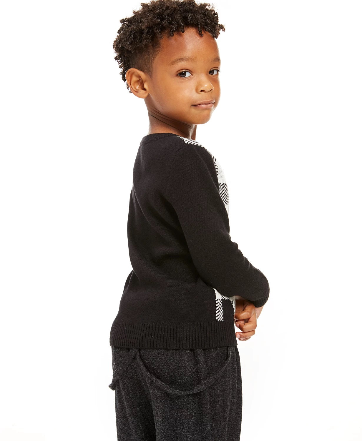 Charter Club Little Boys Buffalo Check Family Sweater  White Size 4T