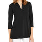 Alfani Women's Solid High Neck Tunic Top Black Size X-Small