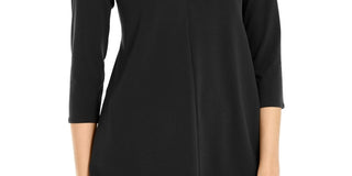 Alfani Women's Solid High Neck Tunic Top Black Size X-Small