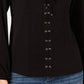 INC International Concepts Women's Lace Up Top Black Size X-Small